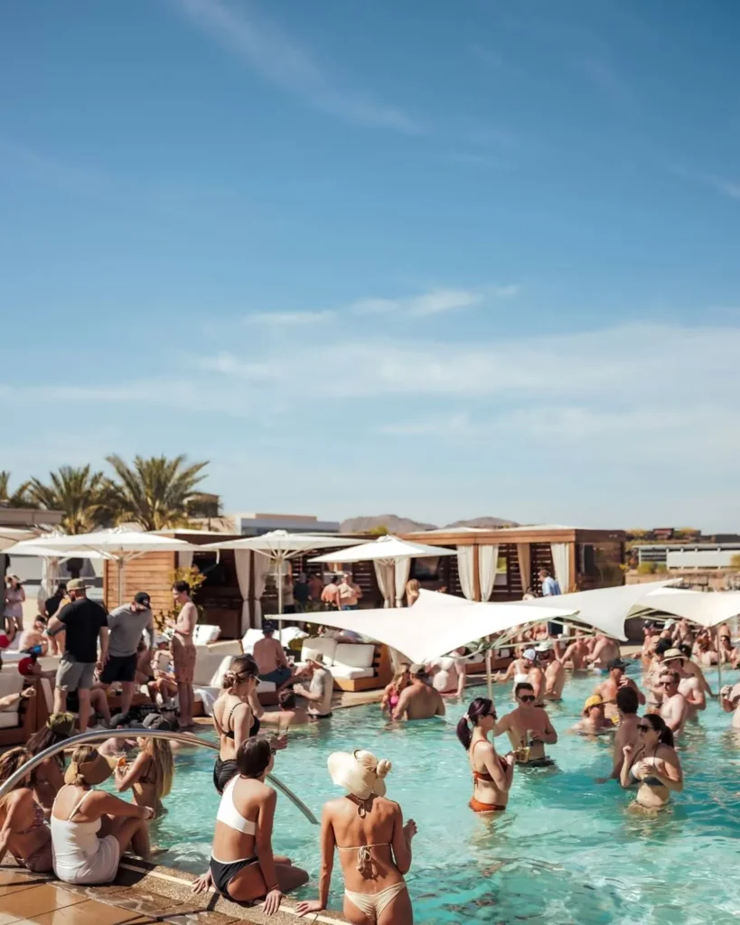 people in pool at cottontail lounge